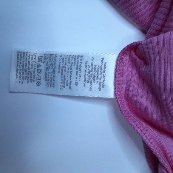 J.Crew Pink Ribbed Short Sleeve Shirt Womens Medium Cotton/Polyester - Picture 6 of 10